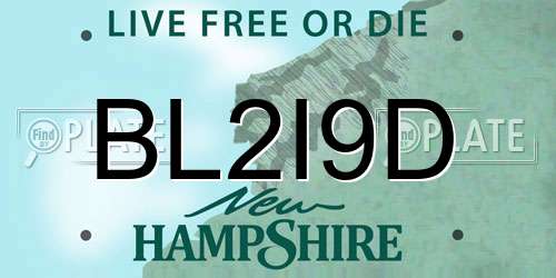 BL2I9D New Hampshire License Plate