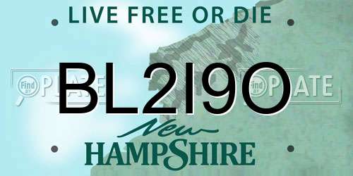 BL2I9O New Hampshire License Plate