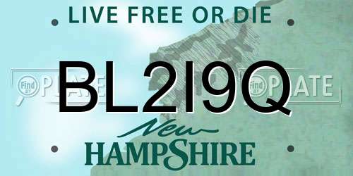 BL2I9Q New Hampshire License Plate