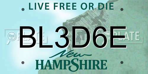 BL3D6E New Hampshire License Plate