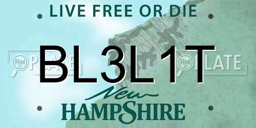 BL3L1T New Hampshire License Plate