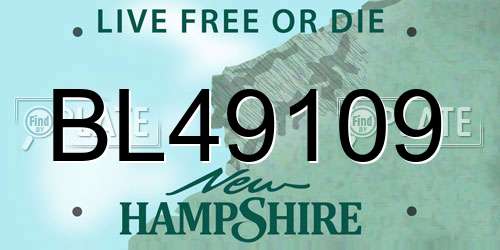 BL49109 New Hampshire License Plate