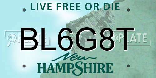 BL6G8T New Hampshire License Plate