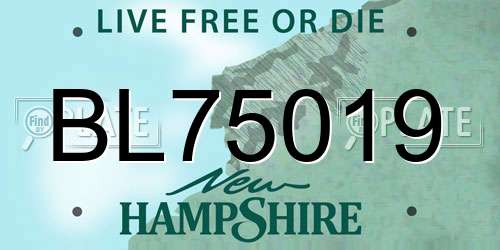 BL75019 New Hampshire License Plate