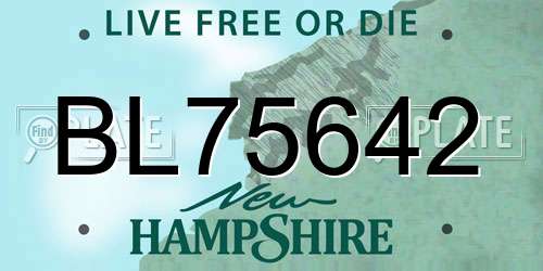 BL75642 New Hampshire License Plate