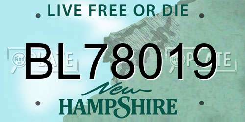 BL78019 New Hampshire License Plate