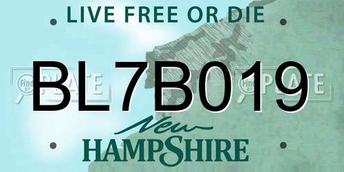 BL7B019 New Hampshire License Plate