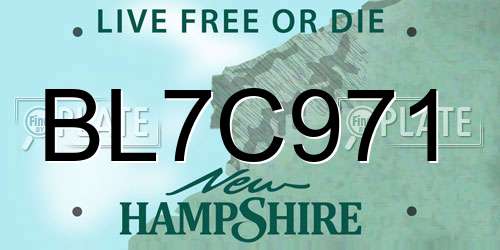 BL7C971 New Hampshire License Plate