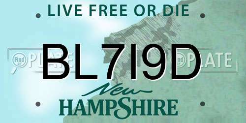 BL7I9D New Hampshire License Plate