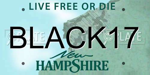 BLACK17 New Hampshire License Plate