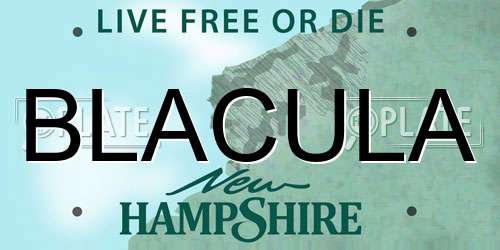 BLACULA New Hampshire License Plate