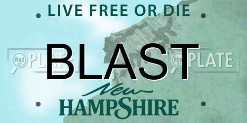 BLAST New Hampshire License Plate