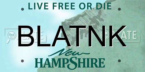 BLATNK New Hampshire License Plate