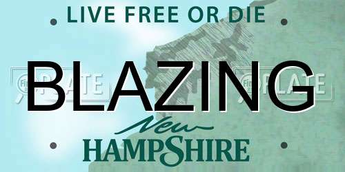 BLAZING New Hampshire License Plate