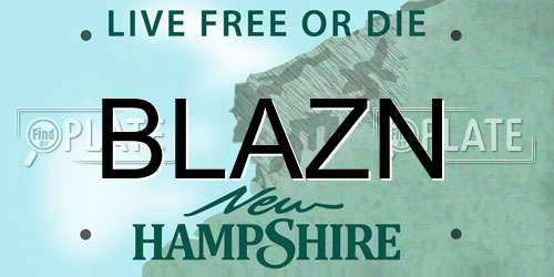 BLAZN New Hampshire License Plate