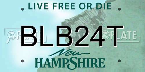 BLB24T New Hampshire License Plate