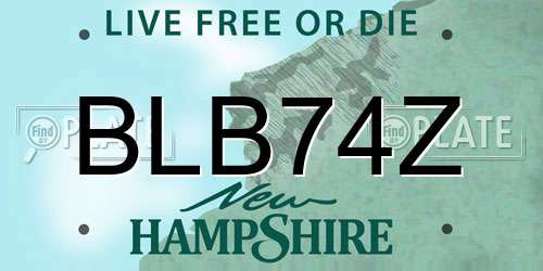 BLB74Z New Hampshire License Plate