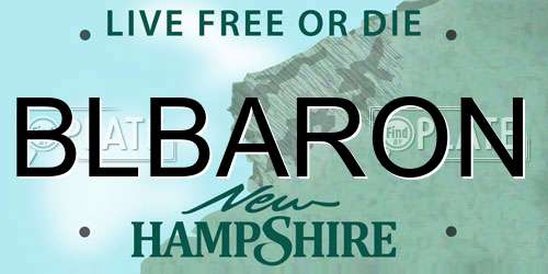 BLBARON New Hampshire License Plate