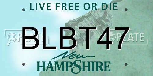 BLBT47 New Hampshire License Plate