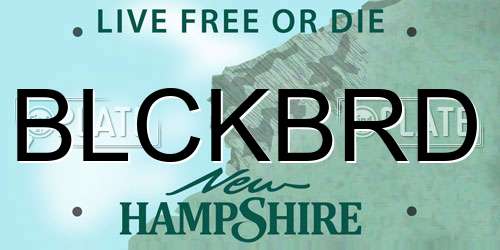BLCKBRD New Hampshire License Plate
