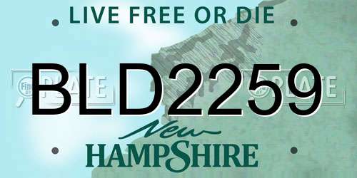 BLD2259 New Hampshire License Plate