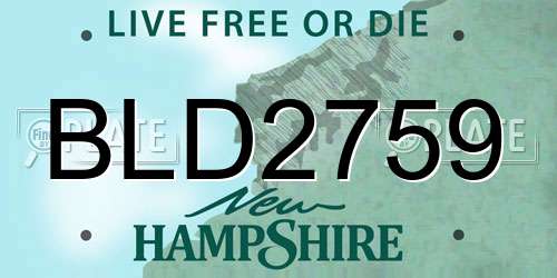 BLD2759 New Hampshire License Plate