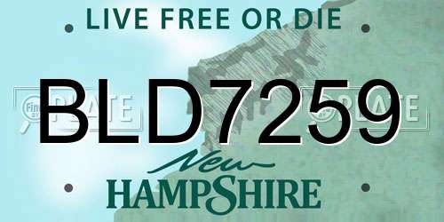 BLD7259 New Hampshire License Plate