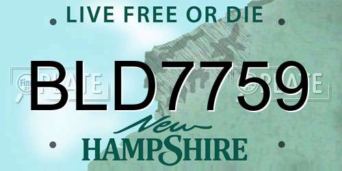 BLD7759 New Hampshire License Plate