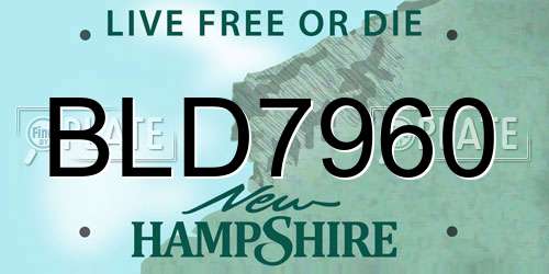 BLD7960 New Hampshire License Plate