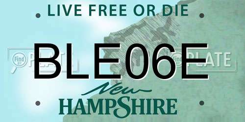 BLE06E New Hampshire License Plate