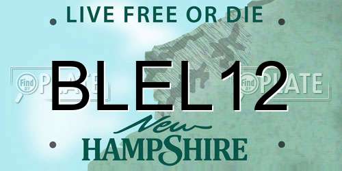 BLEL12 New Hampshire License Plate