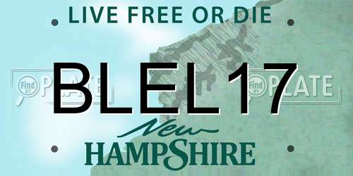 BLEL17 New Hampshire License Plate