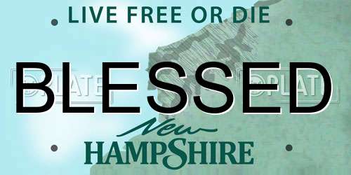 BLESSED New Hampshire License Plate
