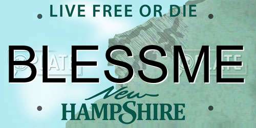BLESSME New Hampshire License Plate