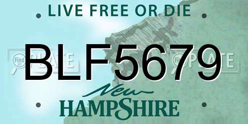 BLF5679 New Hampshire License Plate