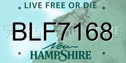 BLF7168 New Hampshire License Plate