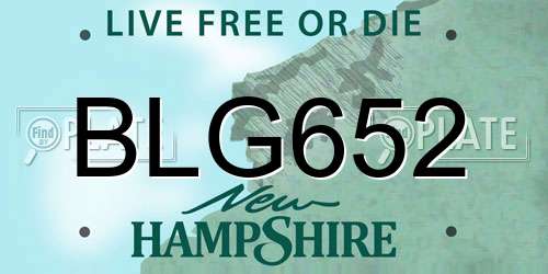 BLG652 New Hampshire License Plate