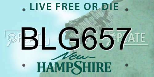 BLG657 New Hampshire License Plate