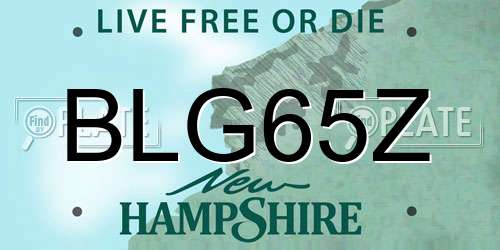 BLG65Z New Hampshire License Plate