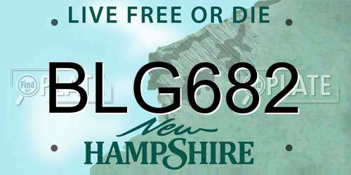 BLG682 New Hampshire License Plate