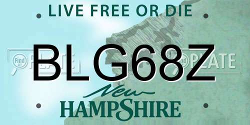 BLG68Z New Hampshire License Plate