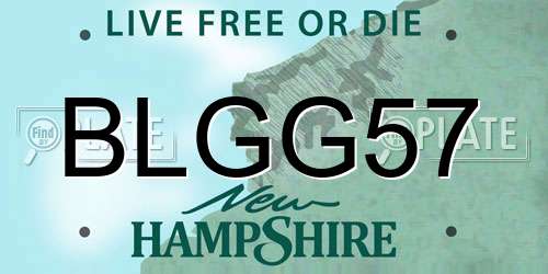 BLGG57 New Hampshire License Plate
