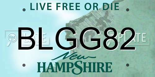 BLGG82 New Hampshire License Plate