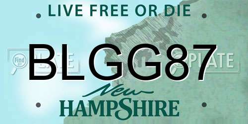 BLGG87 New Hampshire License Plate