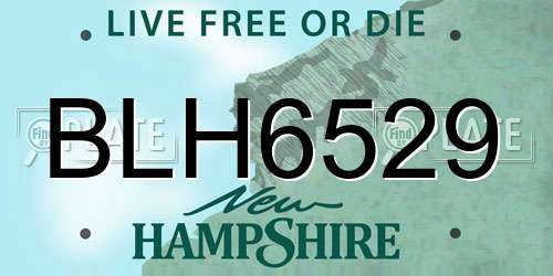 BLH6529 New Hampshire License Plate