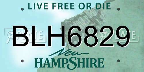 BLH6829 New Hampshire License Plate