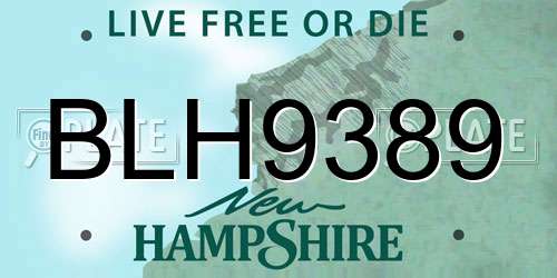 BLH9389 New Hampshire License Plate