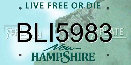 BLI5983 New Hampshire License Plate