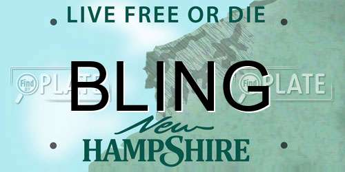 BLING New Hampshire License Plate
