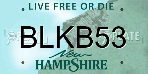 BLKB53 New Hampshire License Plate